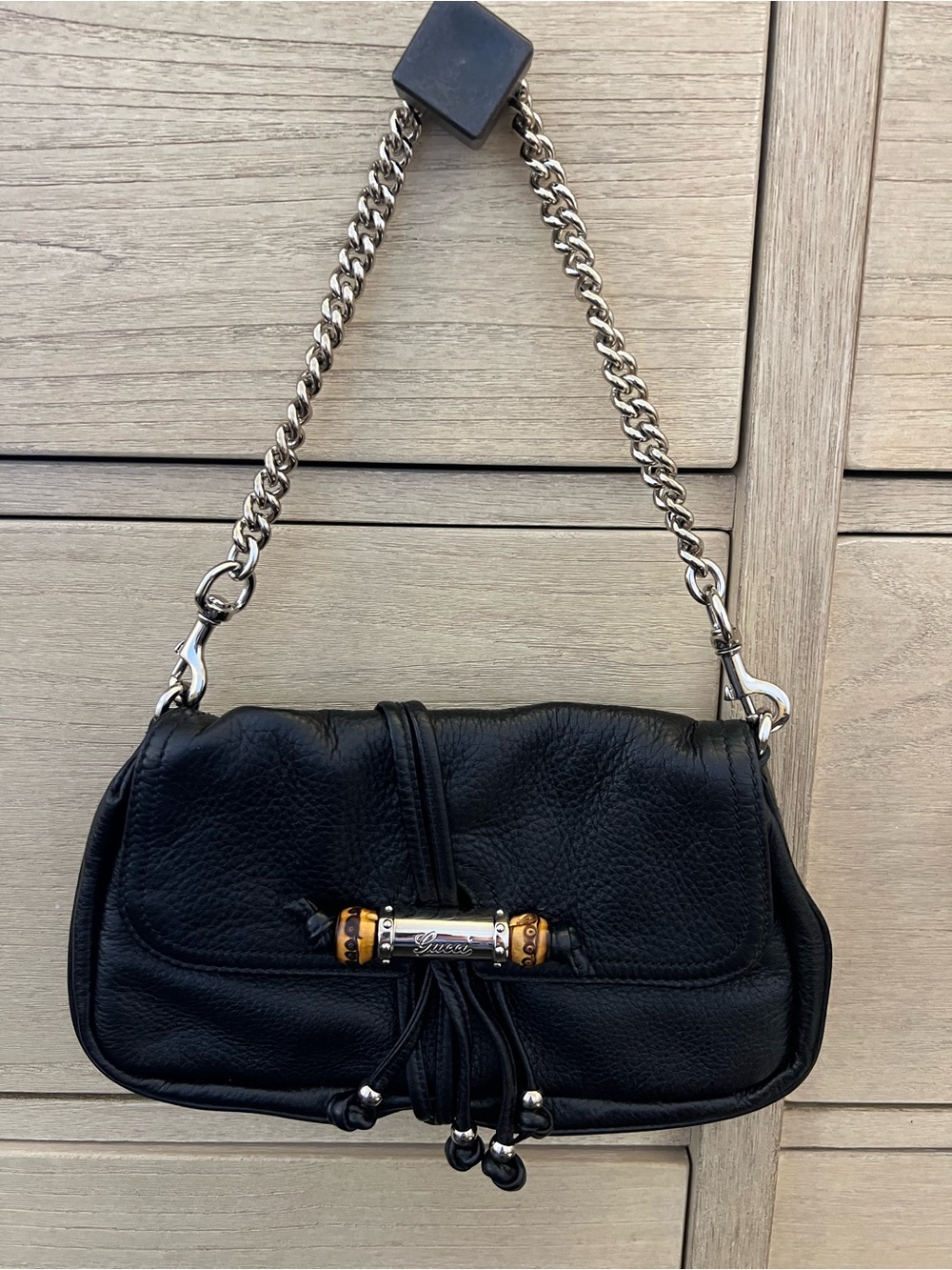 Gucci Bamboo Croisette Clutch with Detachable Chain Strap